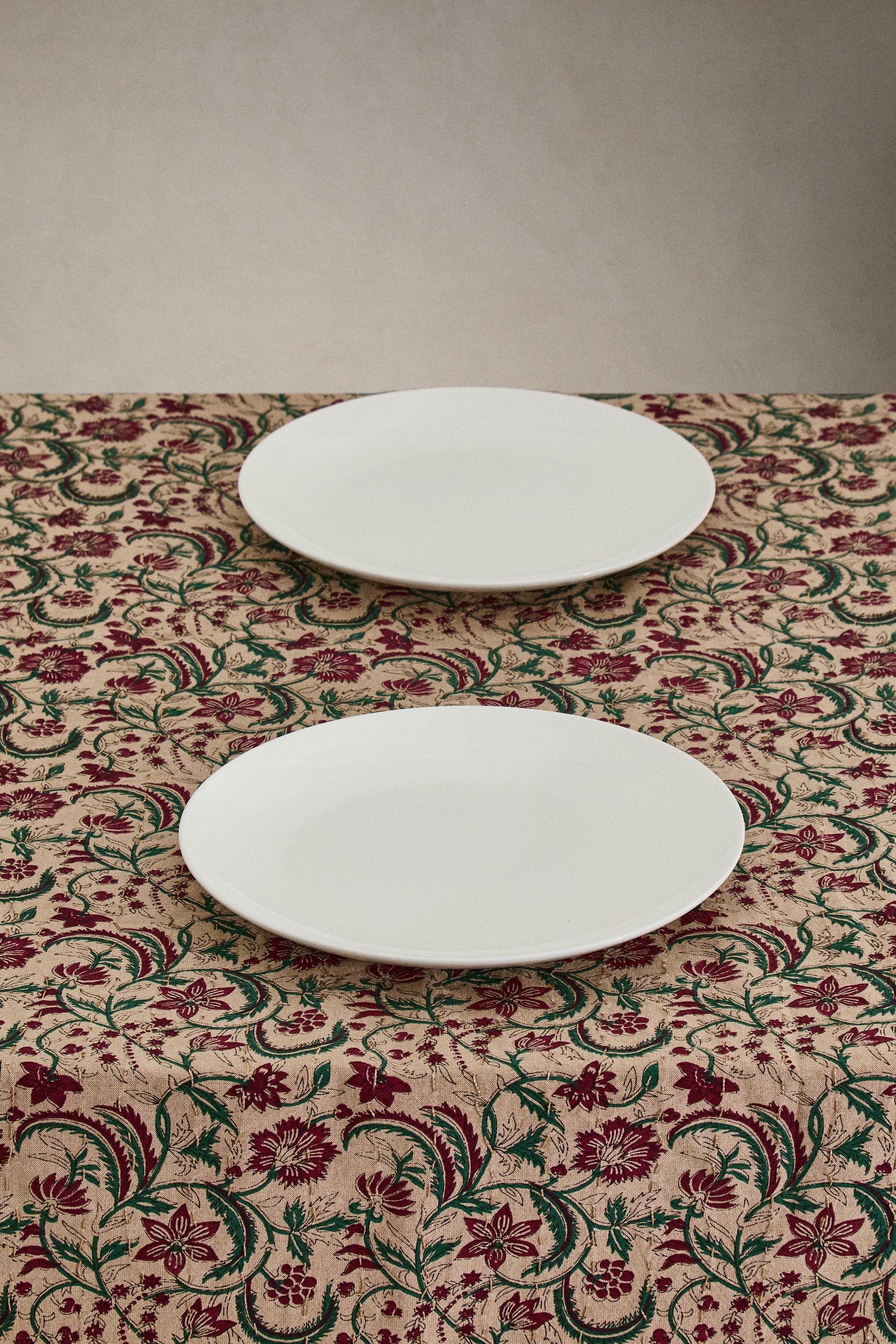 CHRISTMAS FRAMED FLORAL COTTON TABLECLOTH